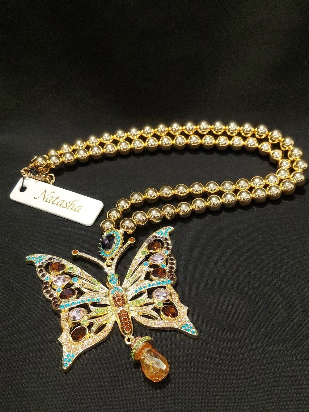 NATASHA Multicolor Butterfly Statement Necklace